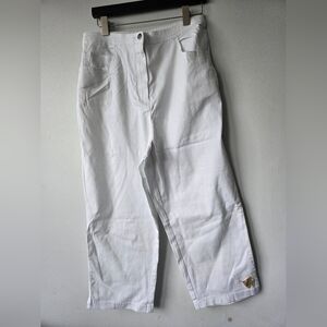 The quacker Factory White Pants Beaded Fish Accent Large